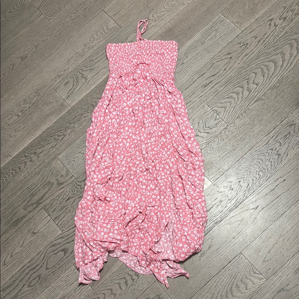 Pink Floral Maxi Dress